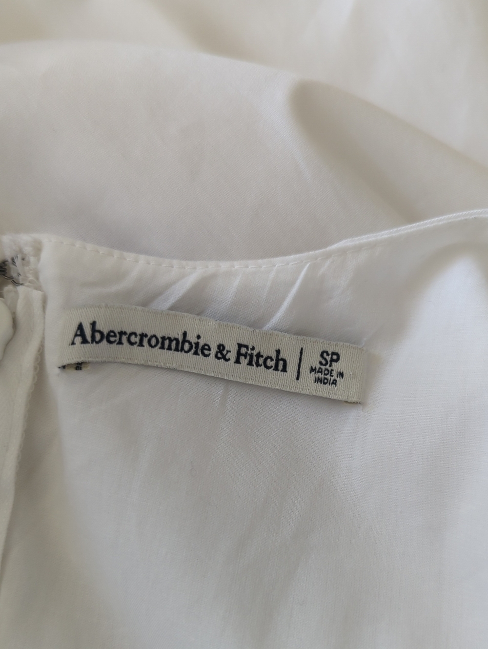 Abercrombie & Fitch Emerson White V-Neck Tie-Front Puff Sleeve Mini Dress - Picture 6 of 7